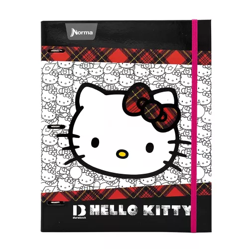 Carpeta 3 Aros Tapa Dura Profesional Hello Kitty Punk  Hojas