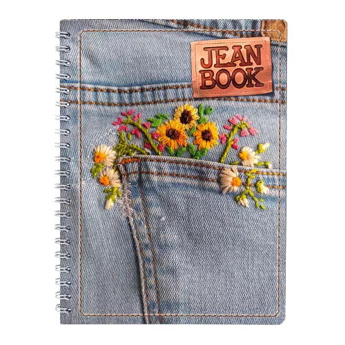 Cuad DO Prof Jean Book Rev C5 100H Denim with Sunflowers