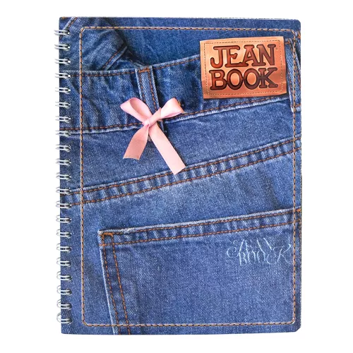 Cuad DO Prof Jean Book Rev Ry 100H Denim with Pink Bow