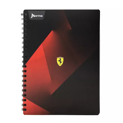 Cuaderno Argollado Profesional Raya Ferrari Metalizado Red and black 100 Hojas