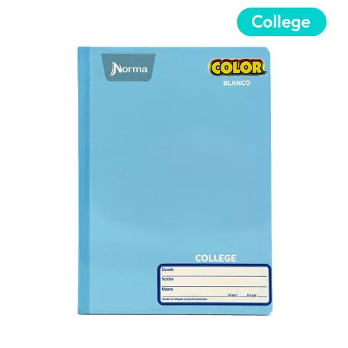 Cuaderno Cosido College Blanco Norma Color Azul claro 100 Hojas