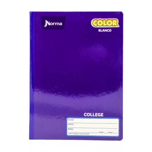 Cuaderno Cosido College Blanco Norma Color Morado 100 Hojas