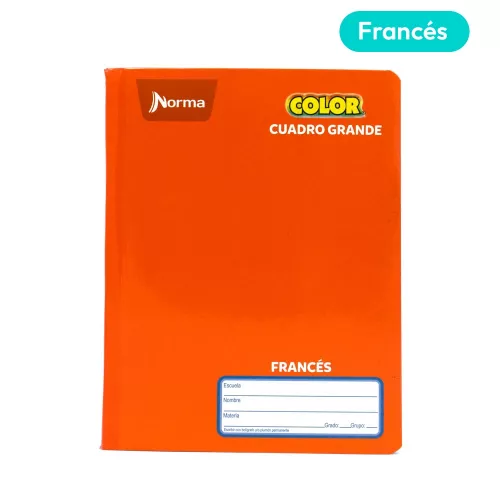 Cuaderno Cosido Frances Cuadro Grande Norma Color Anaranjado 100 Hojas