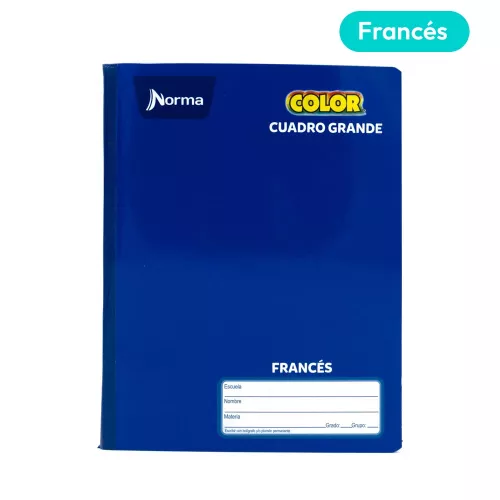 Cuaderno Cosido Frances Cuadro Grande Norma Color Azul 100 Hojas