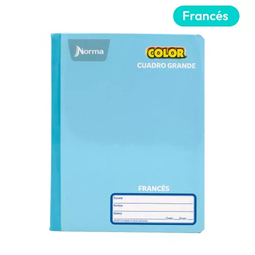 Cuaderno Cosido Frances Cuadro Grande Norma Color Azul Claro 100 Hojas
