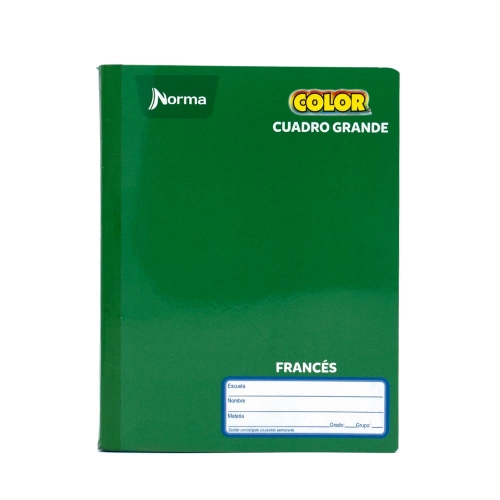 Cuaderno Cosido Frances Cuadro Grande Norma Color Verde 100 Hojas