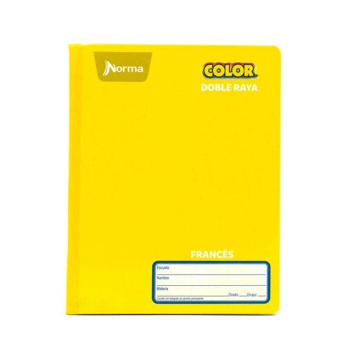 Cuaderno Cosido Frances Doble Raya Norma Color Amarillo 100 Hojas 5134