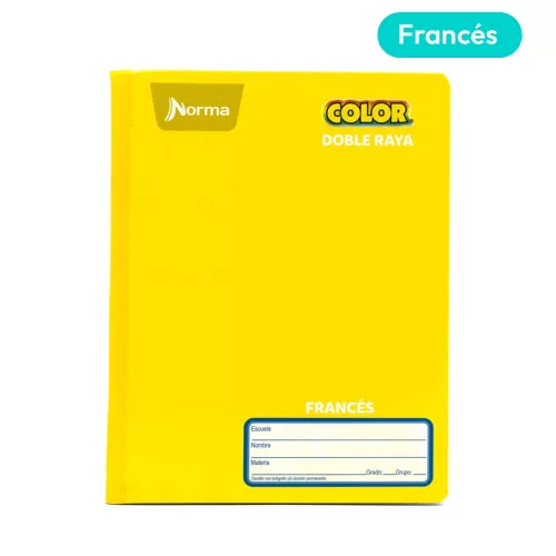 Cuaderno Cosido Frances Doble Raya Norma Color Amarillo 100 Hojas