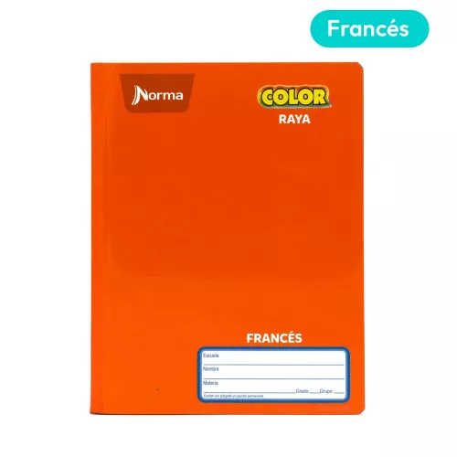 Cuaderno Cosido Frances Raya Norma Color Anaranjado 100 Hojas