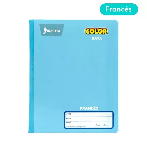 Cuaderno Cosido Frances Raya Norma Color Azul Claro 100 Hojas