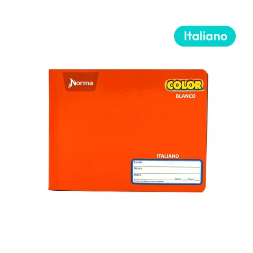 Cuaderno Cosido Italiano Blanco Norma Color Anaranjado 100 Hojas