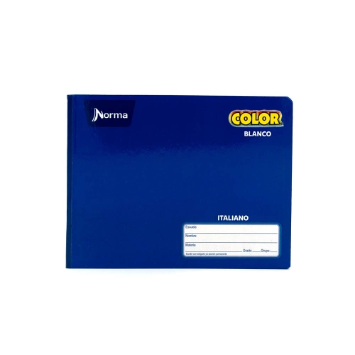 Cuaderno Cosido Italiano Blanco Norma Color Azul 100 Hojas