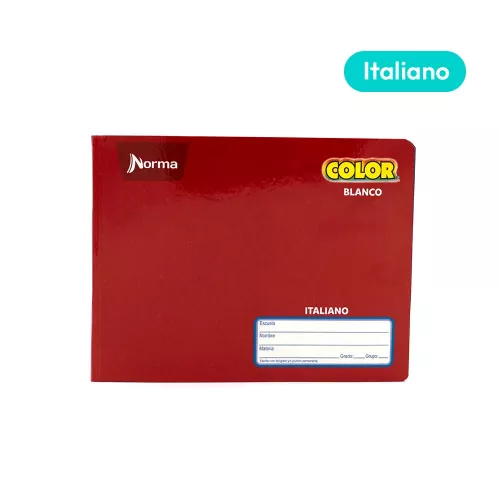 Cuaderno Cosido Italiano Blanco Norma Color Rojo 100 Hojas
