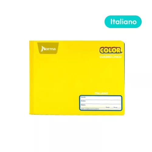 Cuaderno Cosido Italiano Cuadro Chico Norma Color Amarillo 100 Hojas