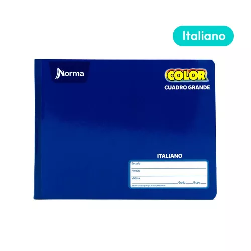 Cuaderno Cosido Italiano Cuadro Grande Norma Color Azul 100 Hojas