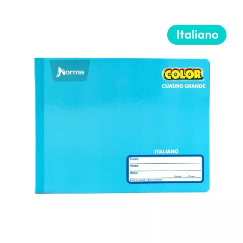 Cuaderno Cosido Italiano Cuadro Grande Norma Color Azul claro 100 Hojas