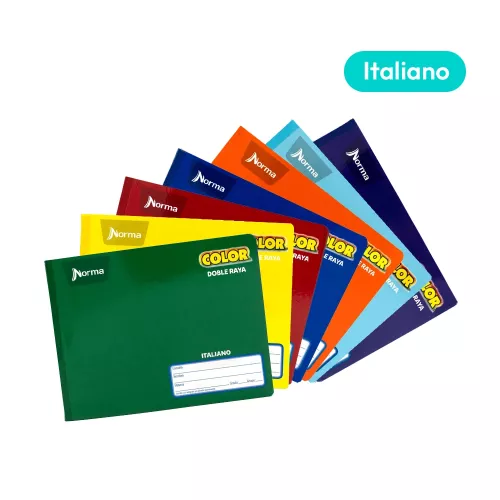 Cuaderno Cosido Italiano Doble Raya 100 Hojas Norma Color
