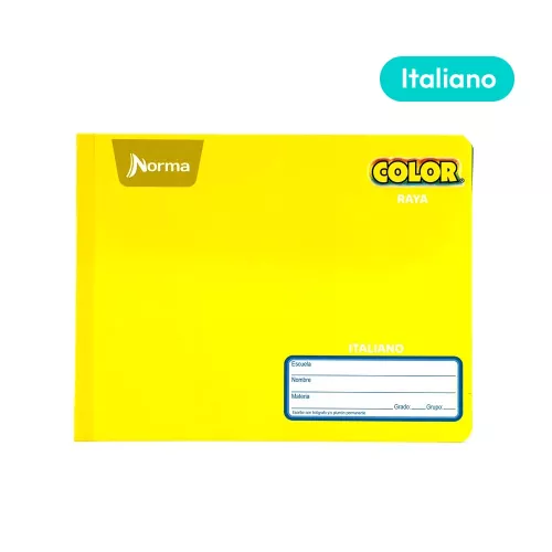 Cuaderno Cosido Italiano Raya Norma Color Amarillo 100 Hojas