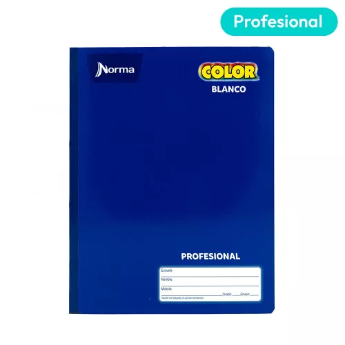 Cuaderno Cosido Profesional Blanco Norma Color Azul 100 Hojas