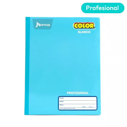 Cuaderno Cosido Profesional Blanco Norma Color Azul claro 100 Hojas