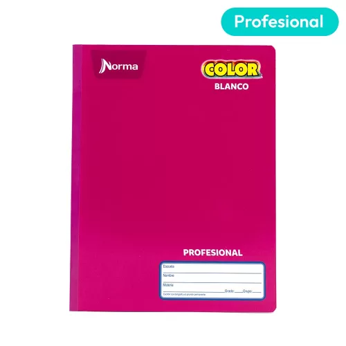 Cuaderno Cosido Profesional Blanco Norma Color Fucsia 100 Hojas