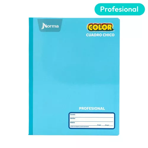 Cuaderno Cosido Profesional Cuadro Chico Norma Color Azul claro 100 Hojas