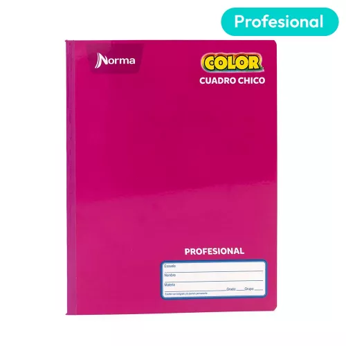 Cuaderno Cosido Profesional Cuadro Chico Norma Color Fucsia 100 Hojas