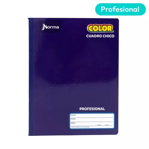 Cuaderno Cosido Profesional Cuadro Chico Norma Color Morado 100 Hojas