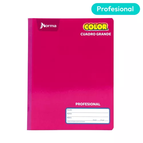 Cuaderno Cosido Profesional Cuadro Grande Norma Color Fucsia 100 Hojas