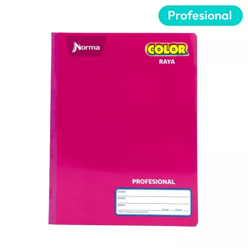 Cuaderno Cosido Profesional Raya Norma Color Fucsia 100 Hojas