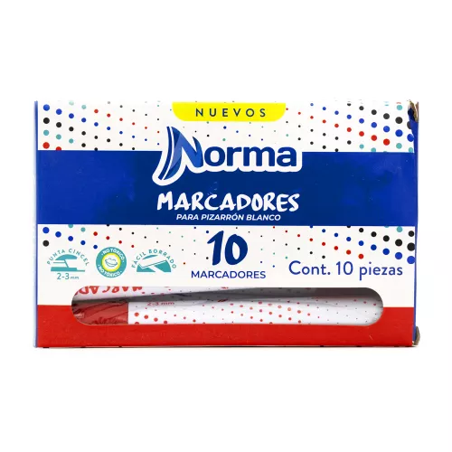 Marcadores Rojos para Pizarron Norma 10 unidades