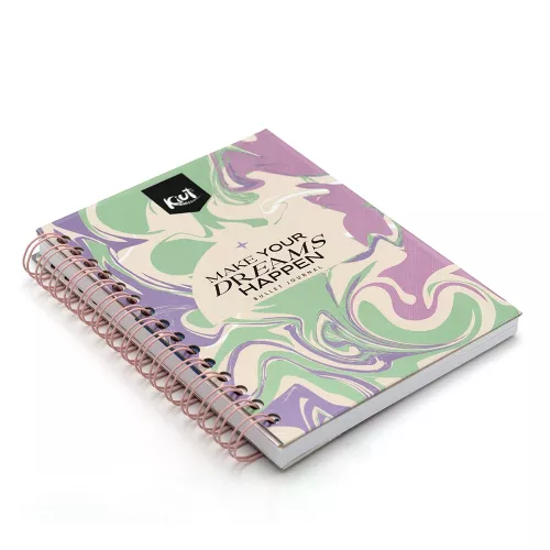 Bullet Journal Argollado Tapa Dura A5 Kiut Make Your Dreams Happen 120 Hojas
