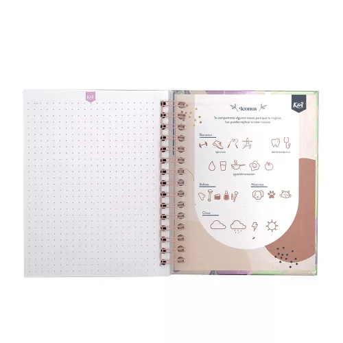 Bullet Journal Argollado Tapa Dura A5 Kiut Make Your Dreams Happen 120 Hojas