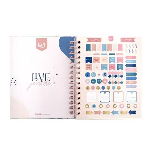 Bullet Journal Argollado Tapa Dura A5 Kiut Make Your Dreams Happen 120 Hojas