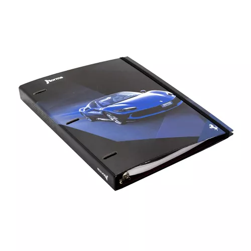 Carpeta 3 Aros Tapa Dura Profesional  Ferrari Metalizado Blue GJ-969TR  Hojas