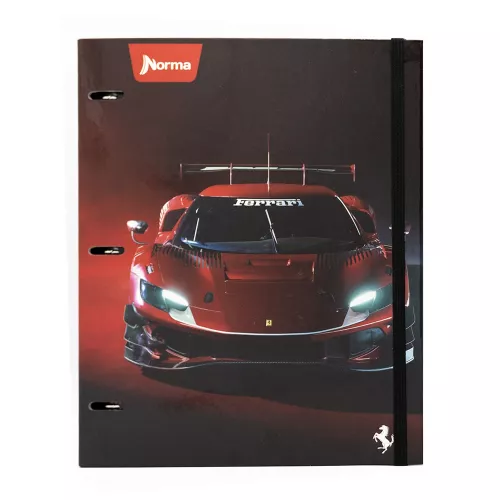 Carpeta 3 Aros Tapa Dura Profesional  Ferrari Metalizado Midnight  Hojas