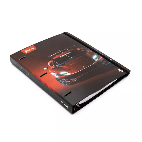 Carpeta 3 Aros Tapa Dura Profesional  Ferrari Metalizado Midnight  Hojas