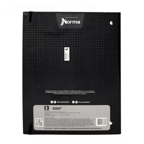 Carpeta 3 Aros Tapa Dura Profesional  Ferrari Metalizado Midnight  Hojas