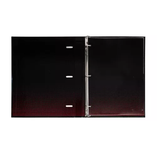 Carpeta 3 Aros Tapa Dura Profesional  Ferrari Metalizado Red and black  Hojas