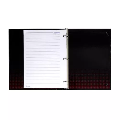 Carpeta 3 Aros Tapa Dura Profesional  Ferrari Metalizado Red and black  Hojas