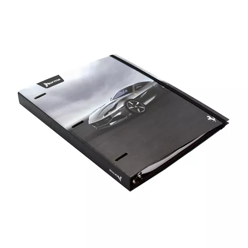 Carpeta 3 Aros Tapa Dura Profesional  Ferrari Metalizado Storm  Hojas