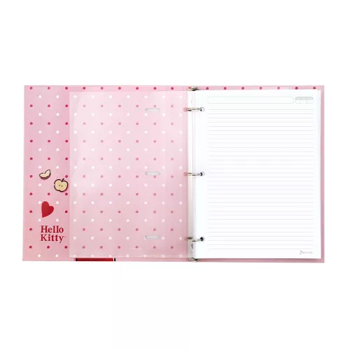 Carpeta 3 Aros Tapa Dura Profesional Hello Kitty Cinnamon  Hojas