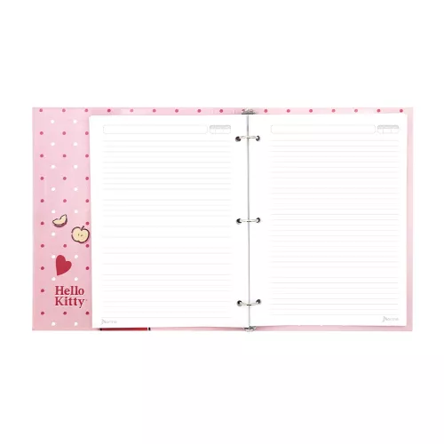 Carpeta 3 Aros Tapa Dura Profesional Hello Kitty Cinnamon  Hojas