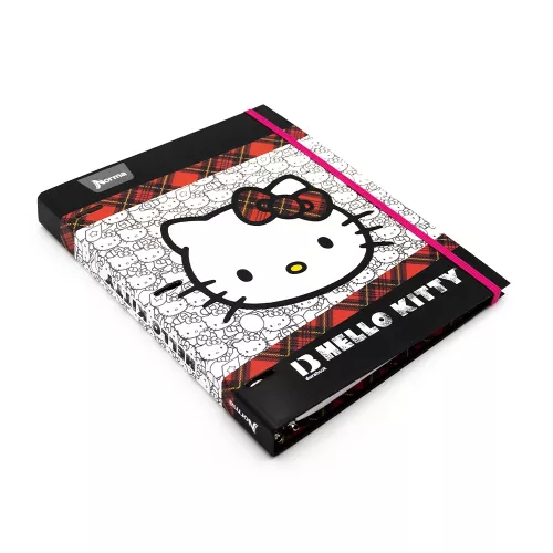 Carpeta 3 Aros Tapa Dura Profesional Hello Kitty Punk  Hojas