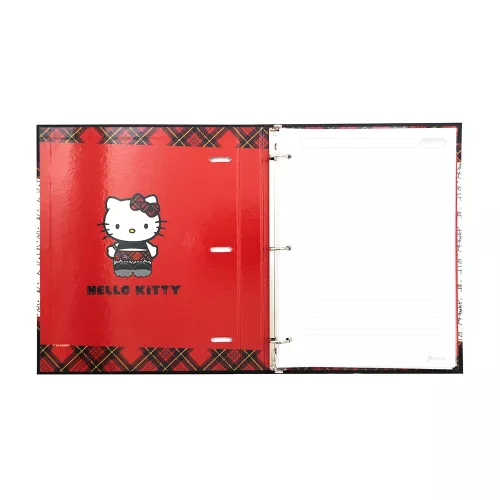 Carpeta 3 Aros Tapa Dura Profesional Hello Kitty Punk  Hojas