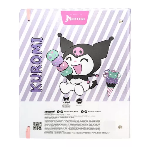 Carpeta Dura Book 3A Prof Kuromi Ice - Cream