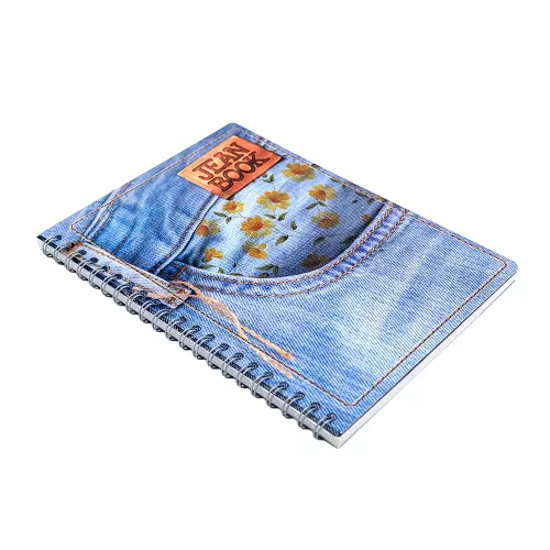 Cuad DO Prof Jean Book Rev C7 100H Denim with Watercolor Flowers