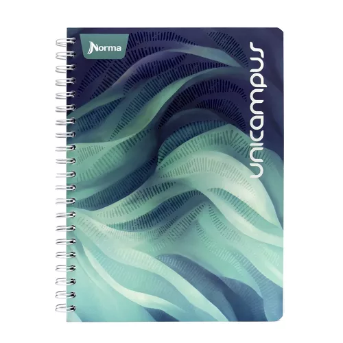 Cuaderno Argollado  Profesional Cuadro Chico Unicampus Verde Metalico 100 Hojas