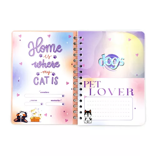 Cuaderno Argollado Frances Cuadro Chico Dogs Beach day 100 Hojas