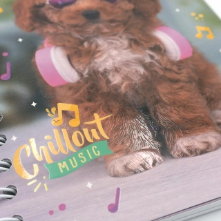 Cuaderno Argollado Frances Cuadro Chico Dogs Norma Chillout music 100 Hojas
